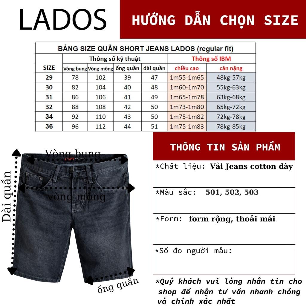 Quần short jeans nam cao cấp LADOS 4090 vải dày đẹp, không bay màu, năng động, dễ phối đồ