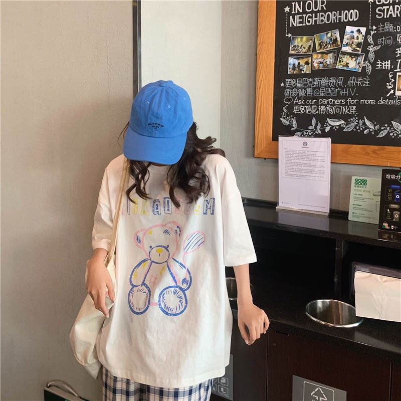 Áo Phông Nữ Tay Lỡ - Áo Thun Nam Nữ Form Rộng Freesize - Mẫu BraDolla - Vải Chất Cotton Mềm Mịn Mát Kita Unisex