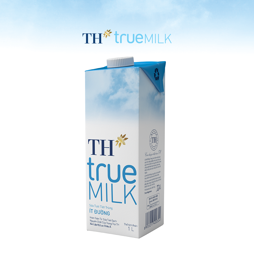 Combo 4 Hộp sữa tươi tiệt trùng ít đường TH True Milk 1L (1L x 4)