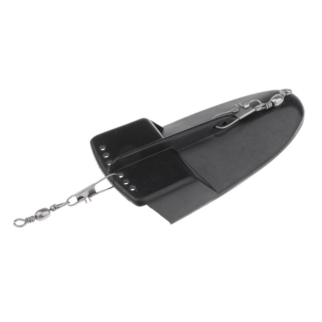 2x Artificial Bait Adjustable Weight Fishing Planer Trolling Diving Board Black White