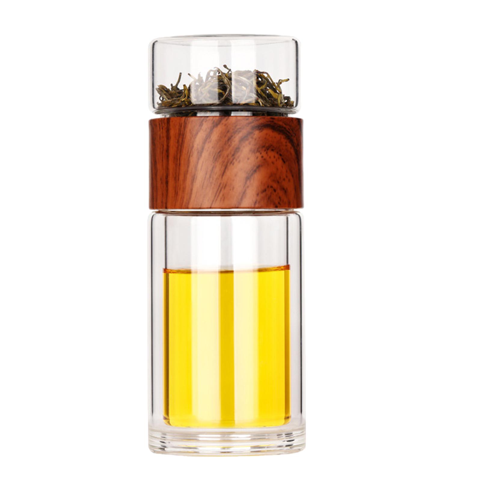 Portable Double Glass Tea Infuser Travel Tumbler Water Bottle with Filter