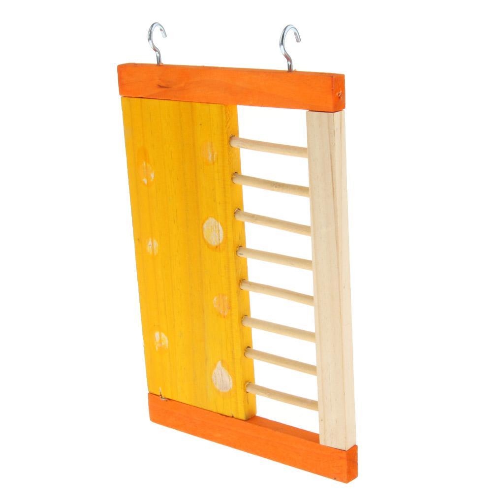 Pet Hamster Toys Natural Wooden Colorful Jumping Climbing Ladder Fun Toy