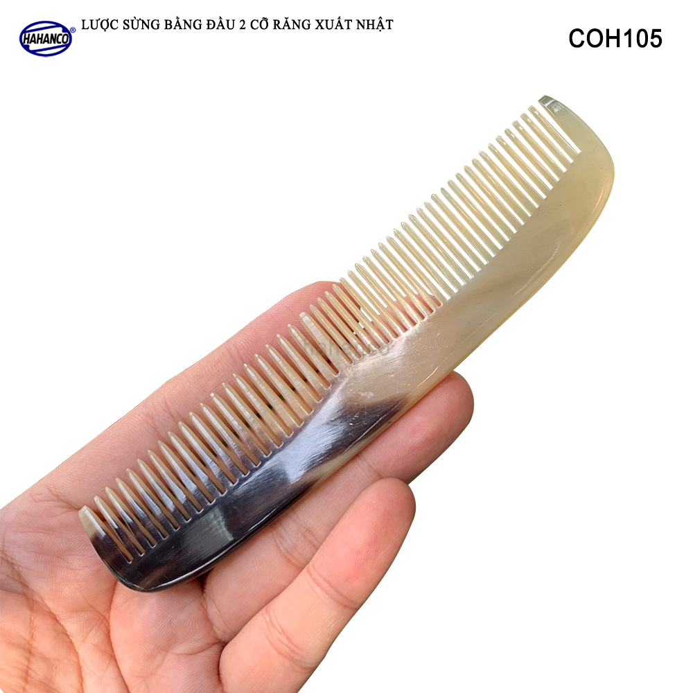 Lược sừng xuất Nhật COH105 - Lược bằng đầu 2 loại răng – Chăm sóc tóc