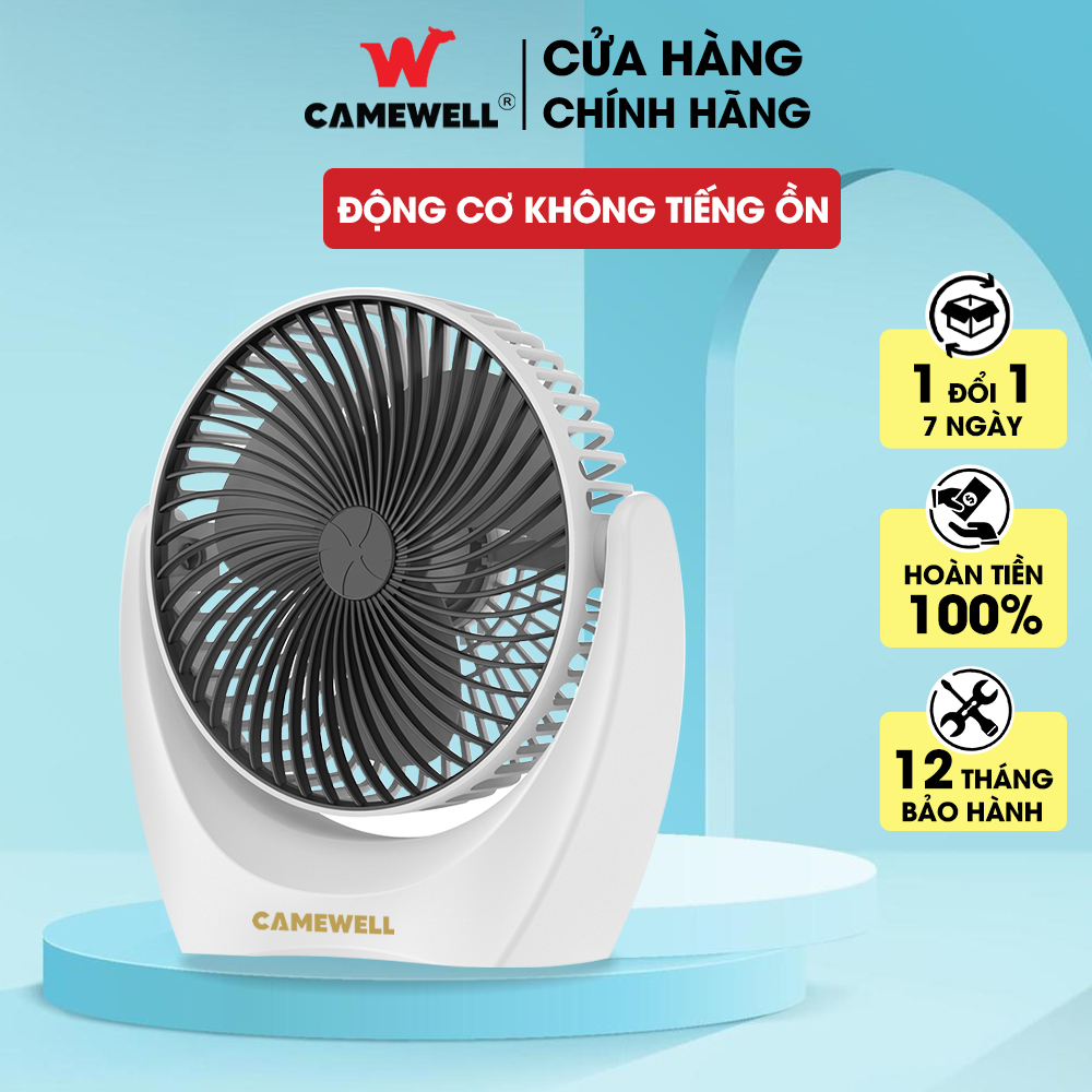 Quạt mini để bàn, quạt tích điện, quạt cầm tay chính hãng CWELL, động cơ không tiếng ồn, xoay 210 độ, pin khủng, bản mới