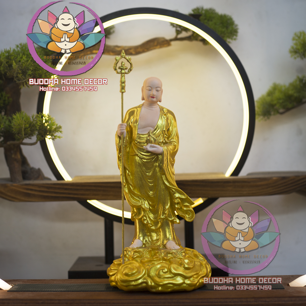 Tượng Địa Tạng cao 23cm trang trí nhà cửa, phong thủy, thờ cúng