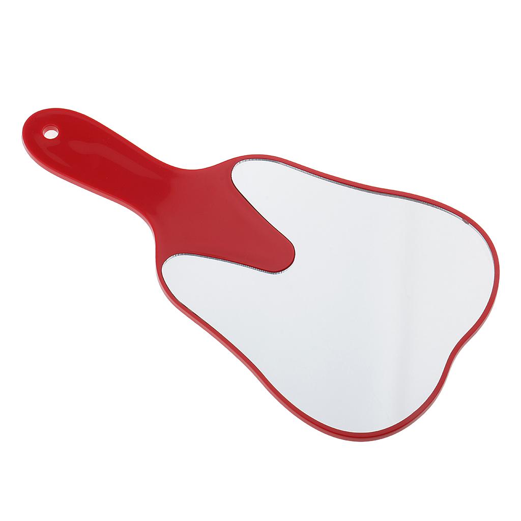 Cute Tooth Shaped Hand Held Plastic Makeup Mirror Oral Clinic Gift Red White Yellow Green