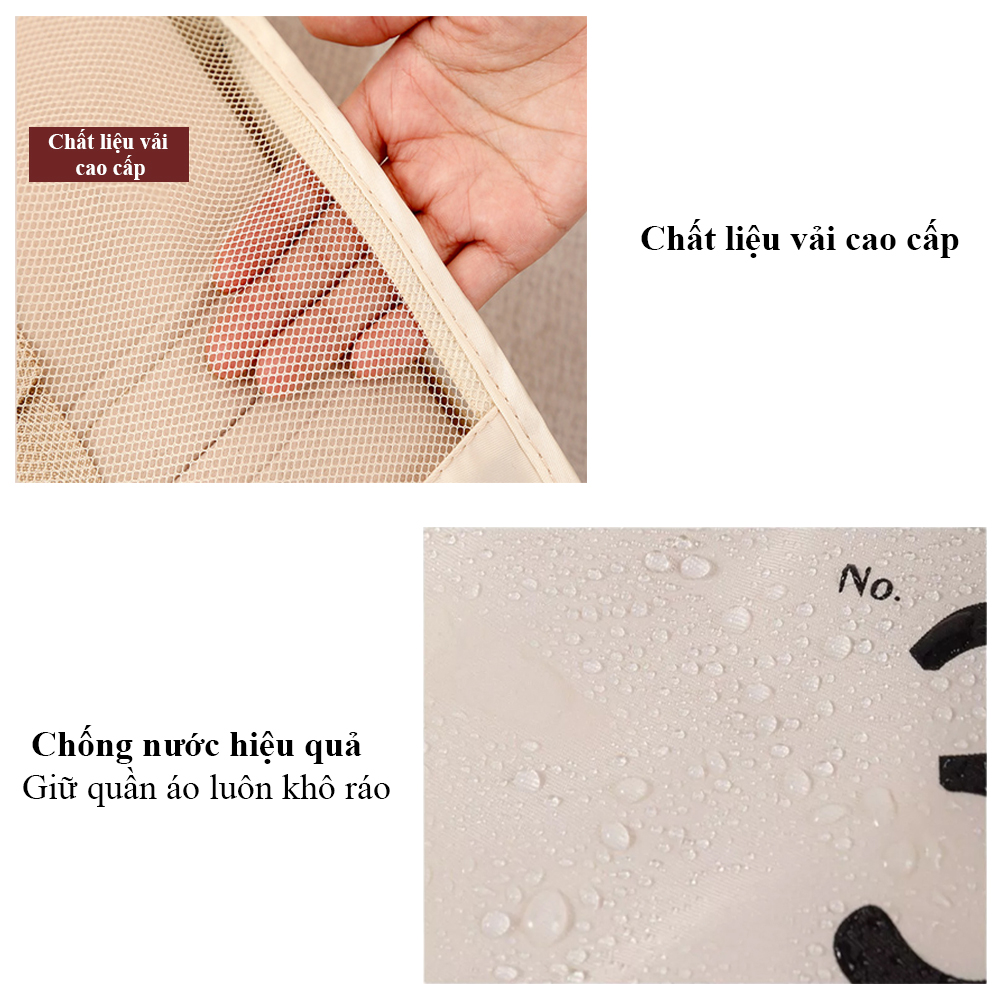 Set 7 Túi Đựng Đồ Du Lịch Họa Tiết KUNBE Giúp Phân Loại Quần Áo Đồ Dùng Ngăn Nắp, Chống Thấm Nước Phù Hợp Để Vali