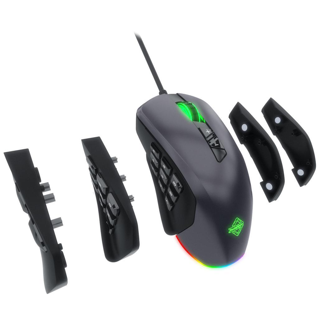 GTI USB Wired Computer Mouse, 3 Button, Scroll Wheel, Fit for Gaming, Gray