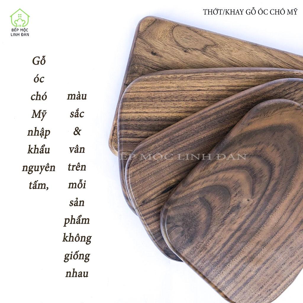 Khay Gỗ ÓC Chó Bày Đồ Ăn HAHANCO Có Tay Cầm Tiện Dụng