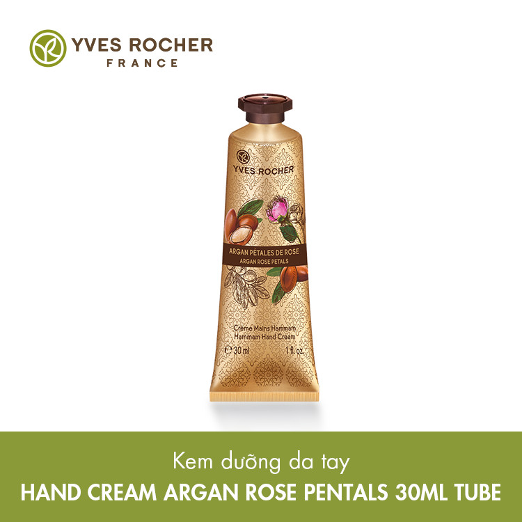 Kem Dưỡng Da Tay Yves Rocher Argan Rose Petals Hammam Hand Cream 30ml