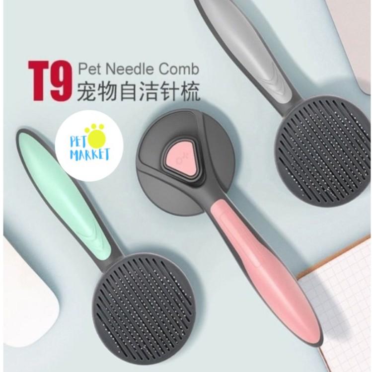 Lược chải lông cao cấp PAKEWAY T9 cho chó mèo. Có nút bấm đẩy lông xịn xò.