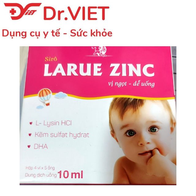 Siro Larue Zinc vị ngọt dễ uống giúp bổ sung kẽm cho cơ thể, nân cao sức đề kháng hộp 4 vỉ x 5 ống