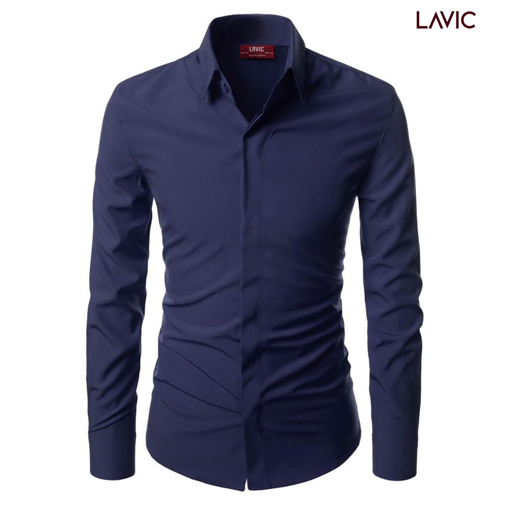 Áo sơ mi nam giấu nút form body LV741
