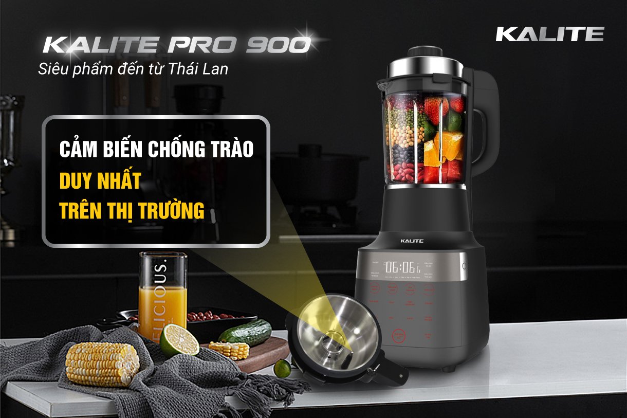 Máy làm sữa hạt đa năng Kalite Pro900, (Công suất 2700W, Dung tích 1.75L, Có Cảm Biến Chống Trào - Hàng Chính Hãng