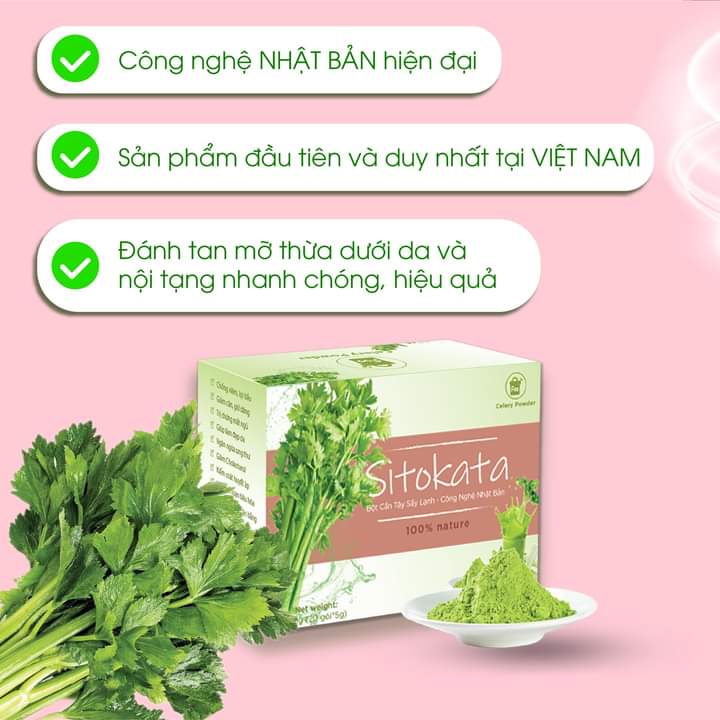 Bột Cần Tây Sitokata Nhật Bản - Giảm Cân - Đẹp Da  (Tặng Kèm chai và Cẩm Nang Giảm Cân )