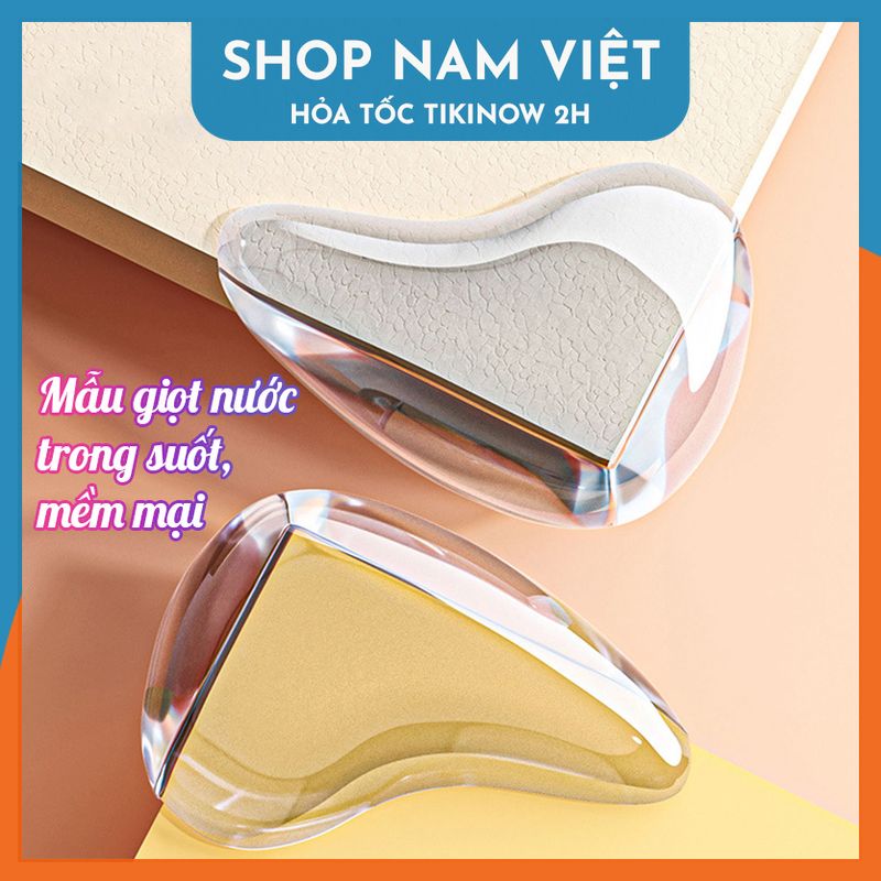 Set 5 Bịt Góc Bàn Ghế Silicon Trong Suốt (Kèm Keo 2 Mặt) - Bo Góc Chống Va Chạm An Toàn Cho Trẻ Em