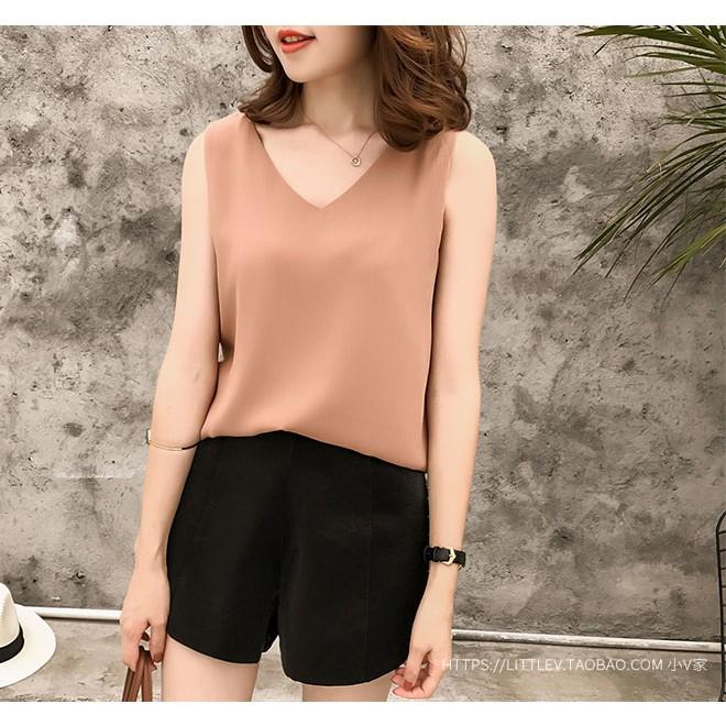 Áo sát nách, áo kiểu nữ dáng xinh xắn có 2 dây chéo sau lưng