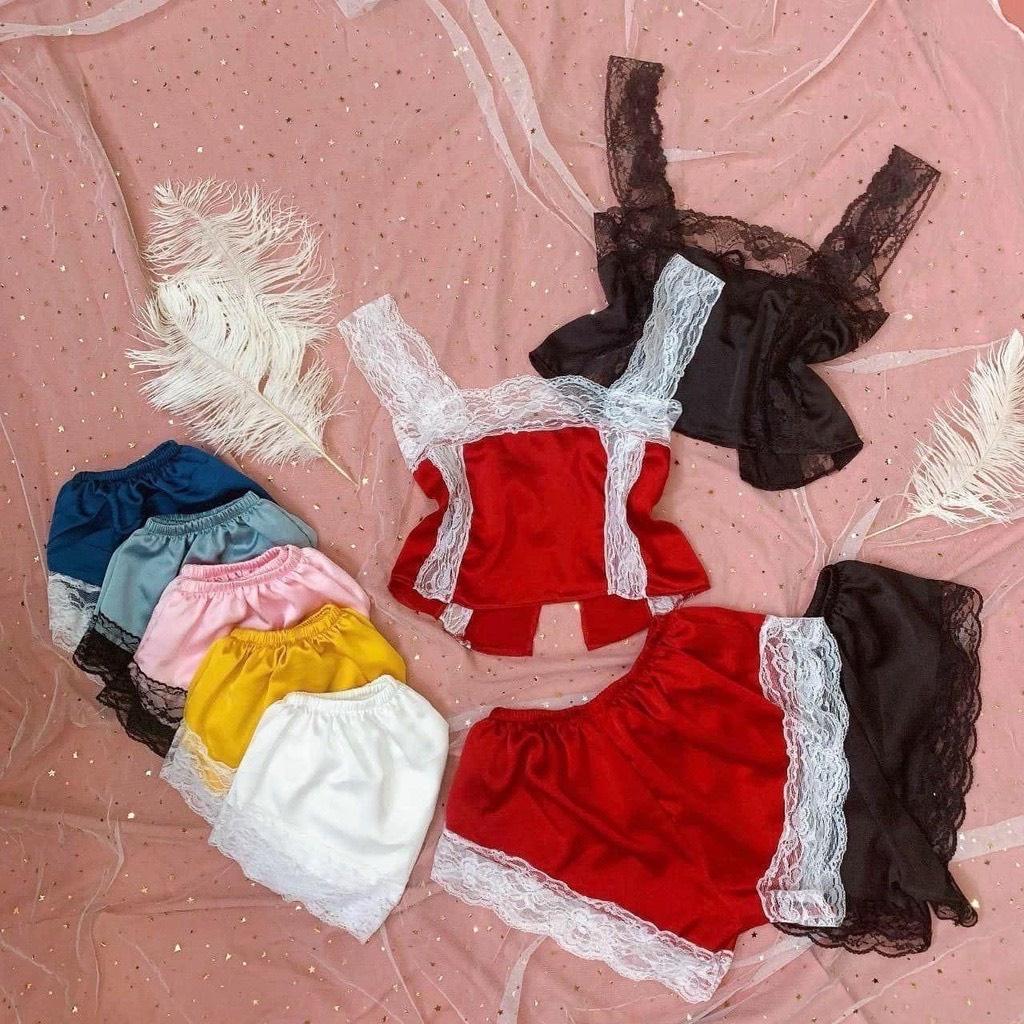 Đồ ngủ sexy, bộ đồ ngủ mùa hè nữ gợi cảm chất phi lụa mát mẻ