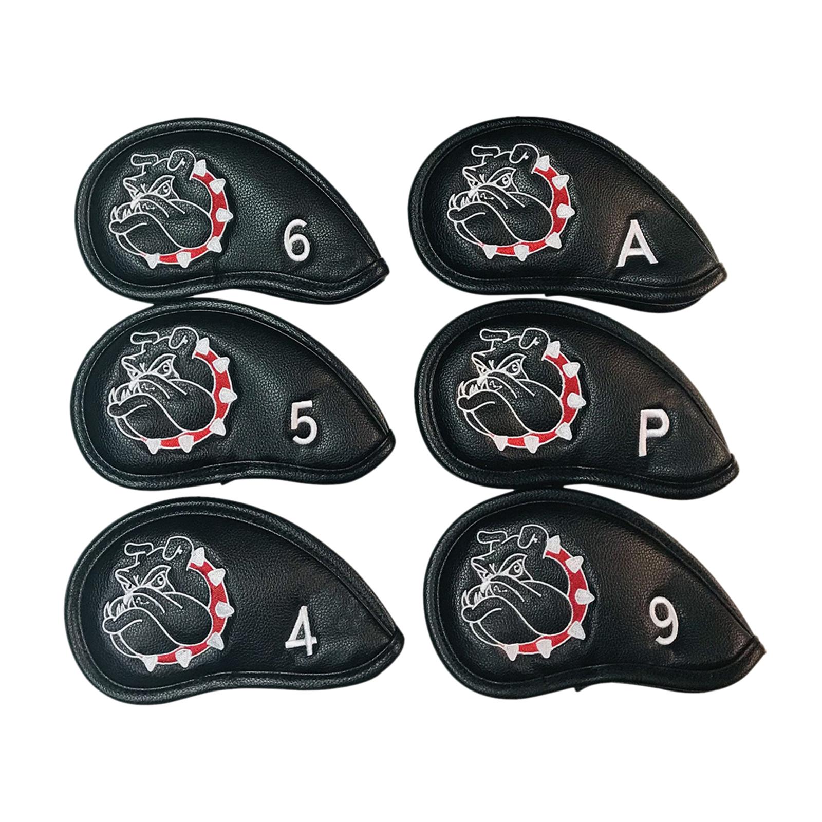 10Pcs/Pack PU Golf Iron Covers Set Golf Club Head Cover Fit Most Irons, 17x9.6cm