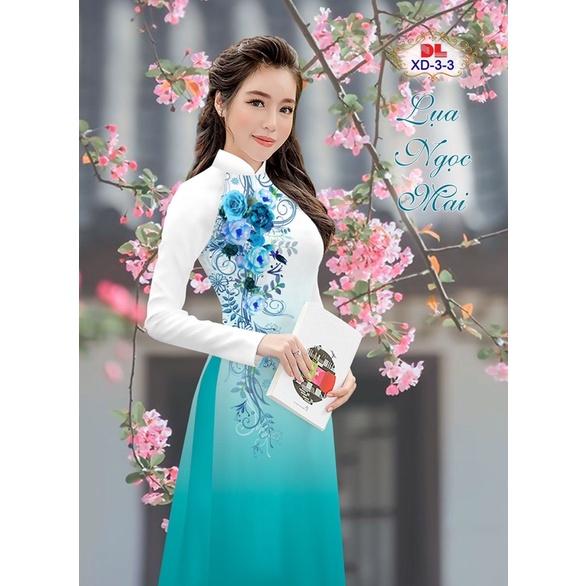 Vải áo dài hoa hồng