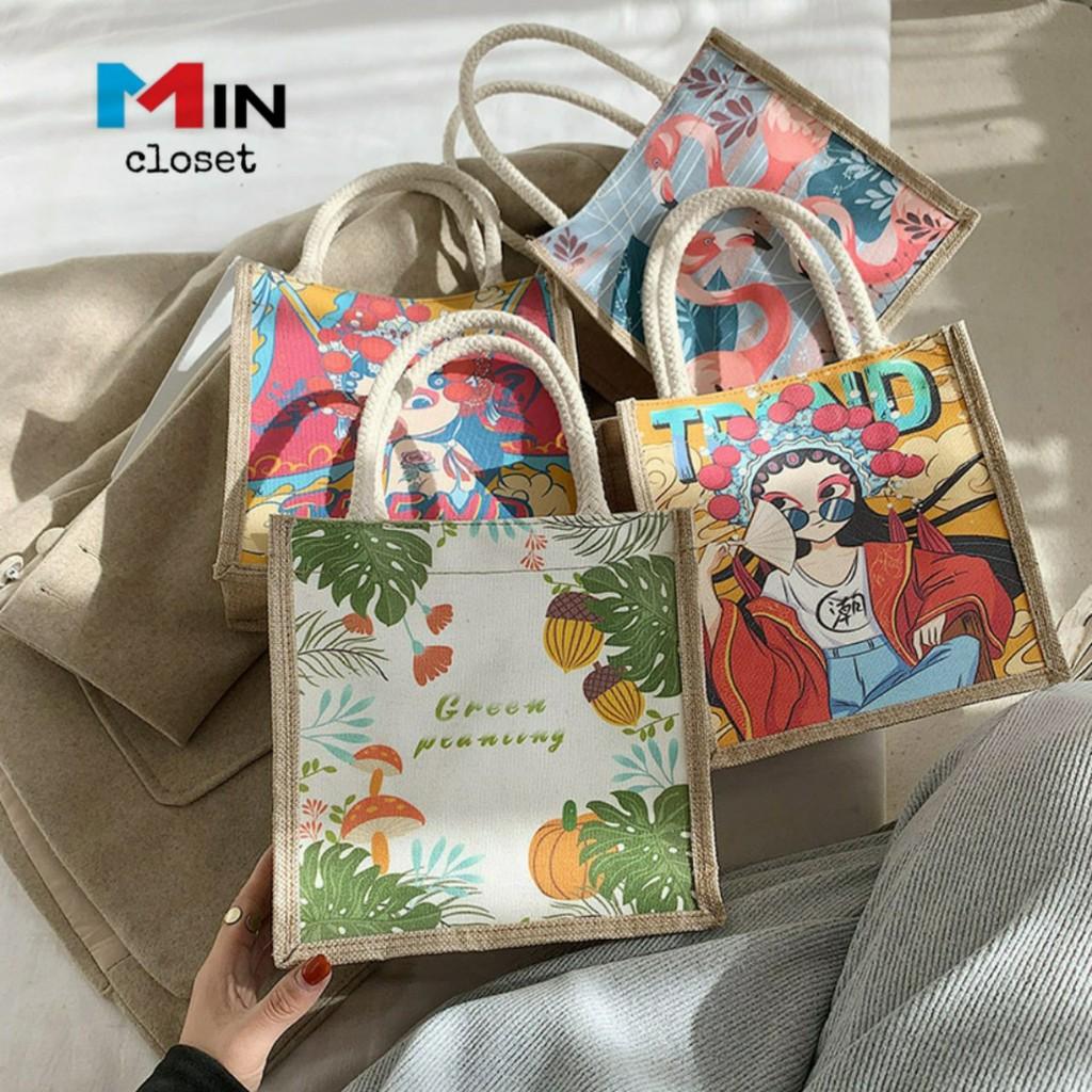 Túi Cói Túi Xách Nữ Mini Phong cách Vintage TV12