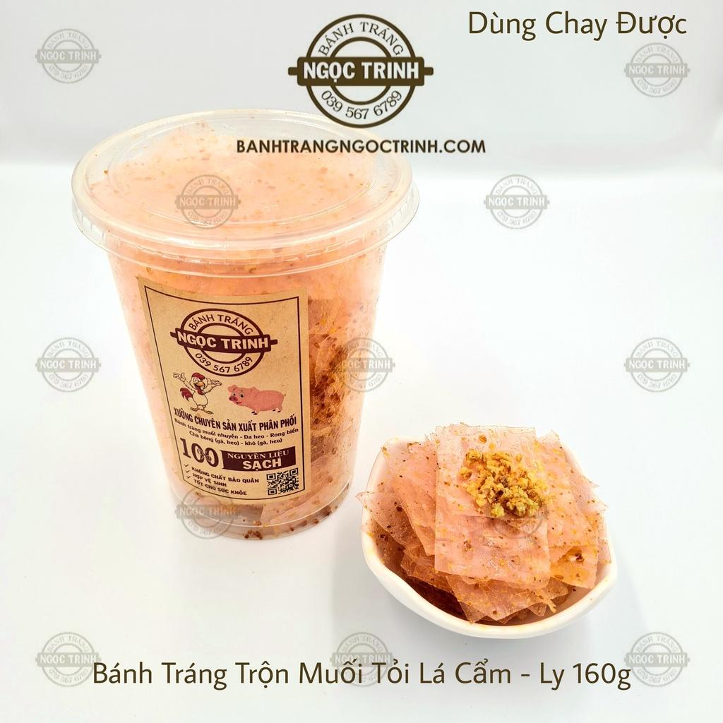 (Ly 160g) Bánh tráng trộn muối tỏi lá cẩm siêu ngon bánh tráng Ngọc Trinh