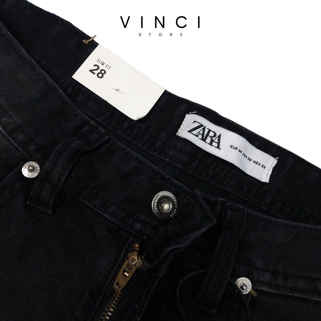 Quần Jean Nam Vnxk Xanh Trơn Slim Fit Ống Côn Chất Bò Co Dãn