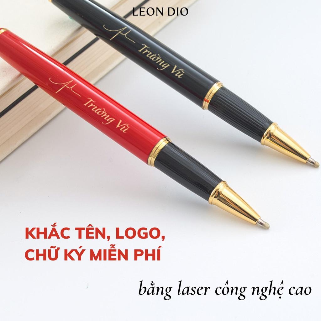 Bút Ký Tên, Viết Kí Dạ Bi Khắc Chữ Theo Yêu Cầu Leon Dio Primal Hive Black LD041R - Ngòi 0.5mm, Quà Tặng Cao Cấp - Đỏ