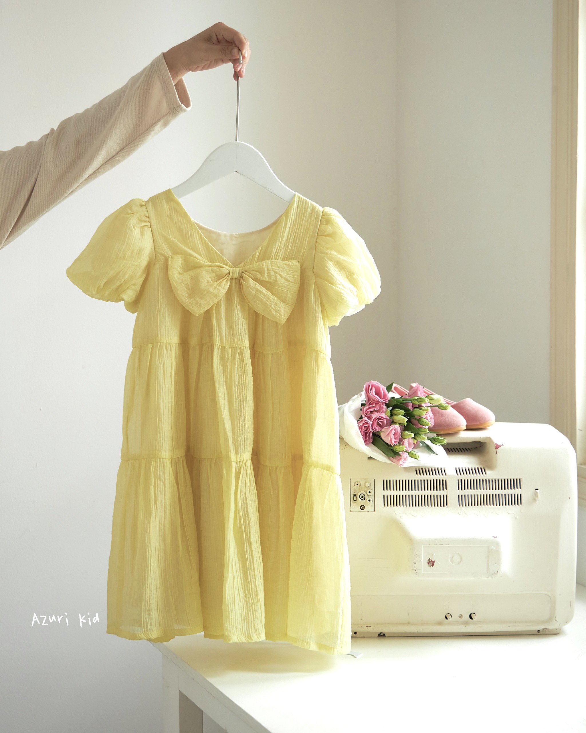Đầm váy babydoll mùa hè cho bé gái từ 12-40kg chất tơ mềm mát