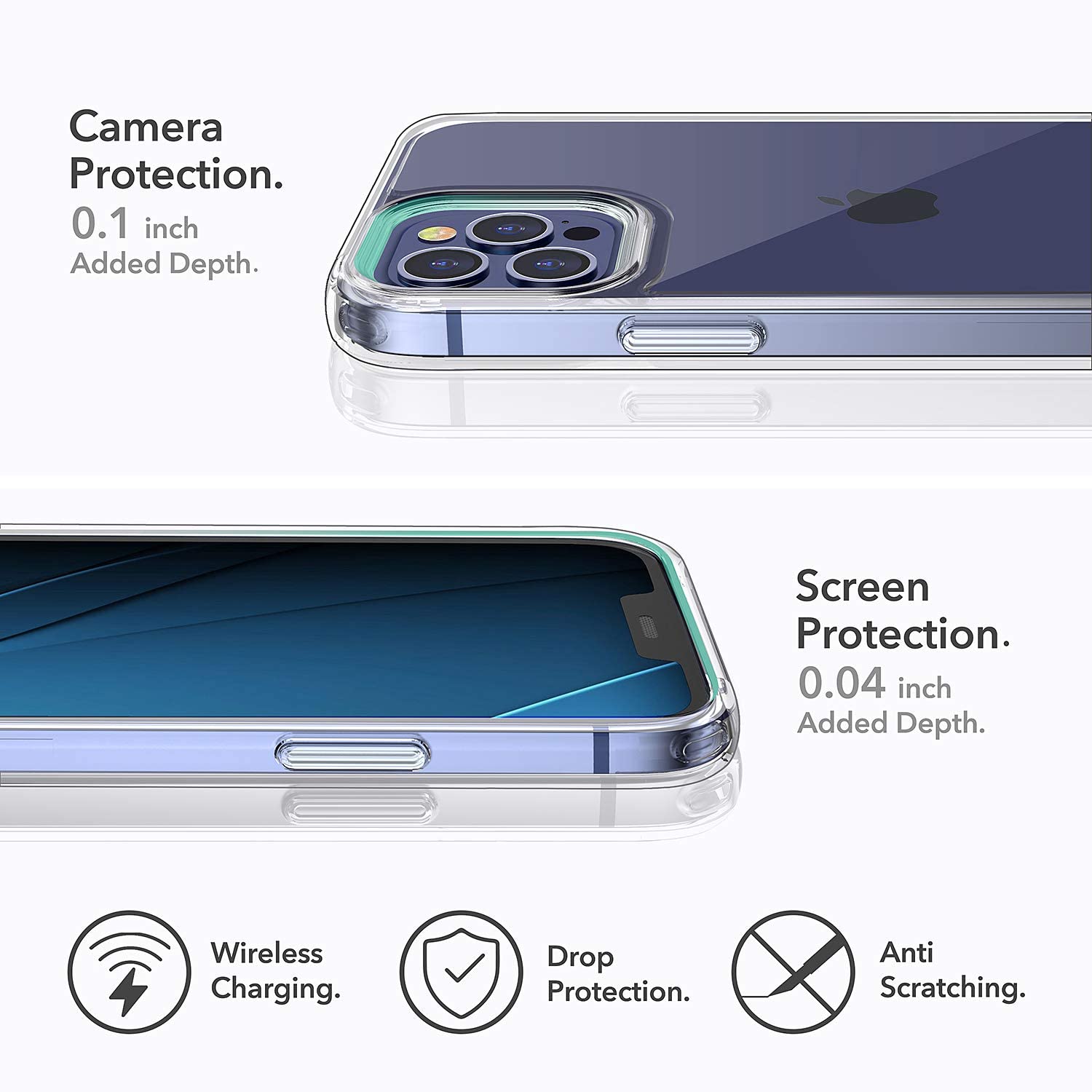 Ốp lưng cho iPhone 12 Pro / iPhone 12 6.1 inch chống sốc siêu mỏng 1mm Hiệu Memumi Glitter Độ trong tuyệt đối, chống trầy xước, chống ố vàng, tản nhiệt tốt - Hàng nhập khẩu