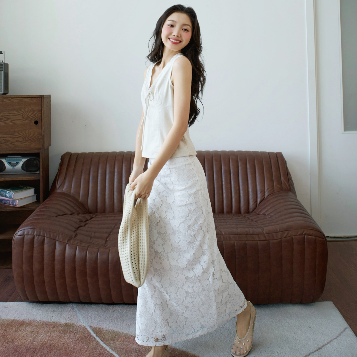 Chân váy dài phối ren sang chảnh tôn dáng dễ phối đồ Muse Miều Est.2013