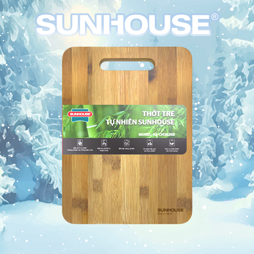 Thớt tre tự nhiên SUNHOUSE KS-CH3626B