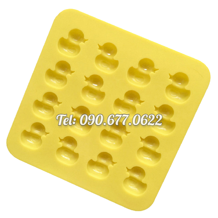 Khuôn silicone làm bánh, rau câu, socola, kẹo dẻo 16 vịt con – Mã số 1473
