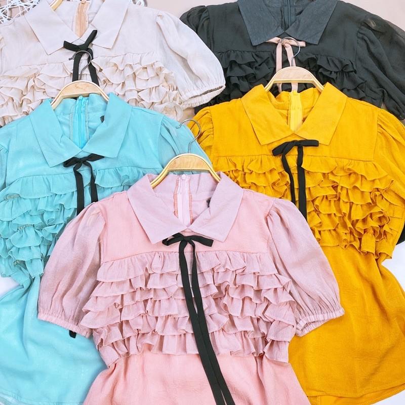 Áo sơ mi nữ phối bèo Sutp shop