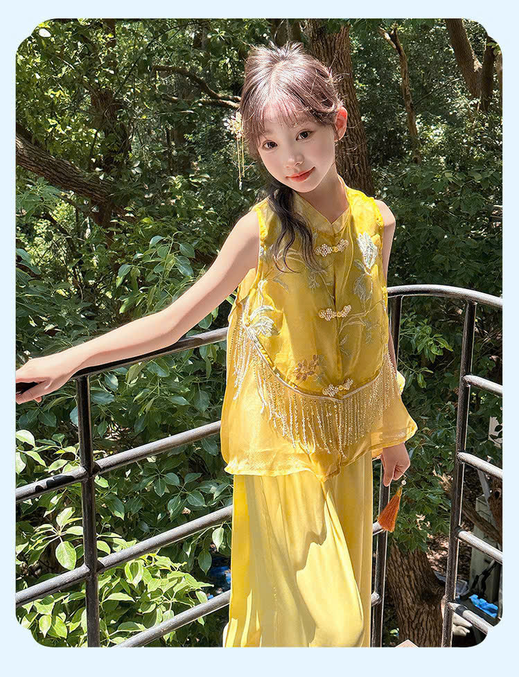 Set bộ cổ trang hanfu phong cách trung hoa cho bé gái diện lễ tết trung thu đẹp size 110-170 hàng Quảng Châu