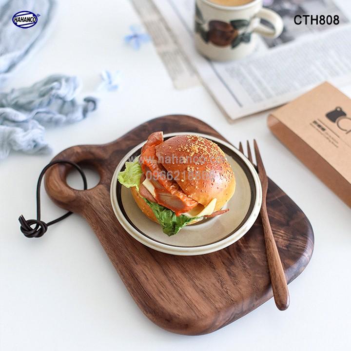 Thớt gỗ óc chó nhập khẩu Mỹ ️(CTH508) khay bánh mì/ bít tết/ pizza/ phụ kiện chụp ảnh