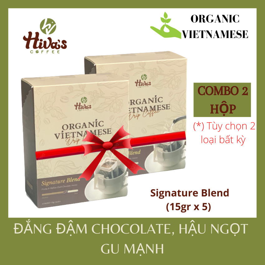 Cà Phê Phin Giấy Organic Vietnamese 2x - Hàng Chính Hãng - Hương vị đậm đà, hậu ngọt, full body, thơm nồng nàn vị nguyên bản