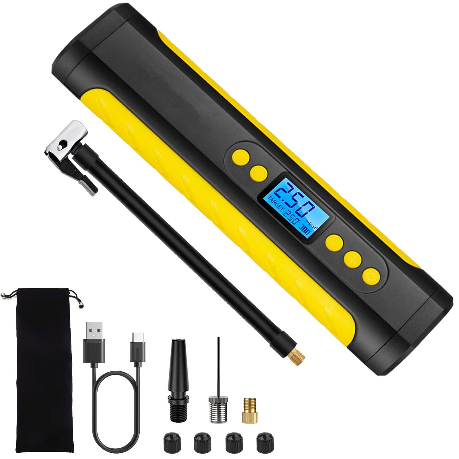 Máy Bơm Lốp Không Dây Cầm Tay Pin Sạc Công Suất Cao 80W HECKERMANN
