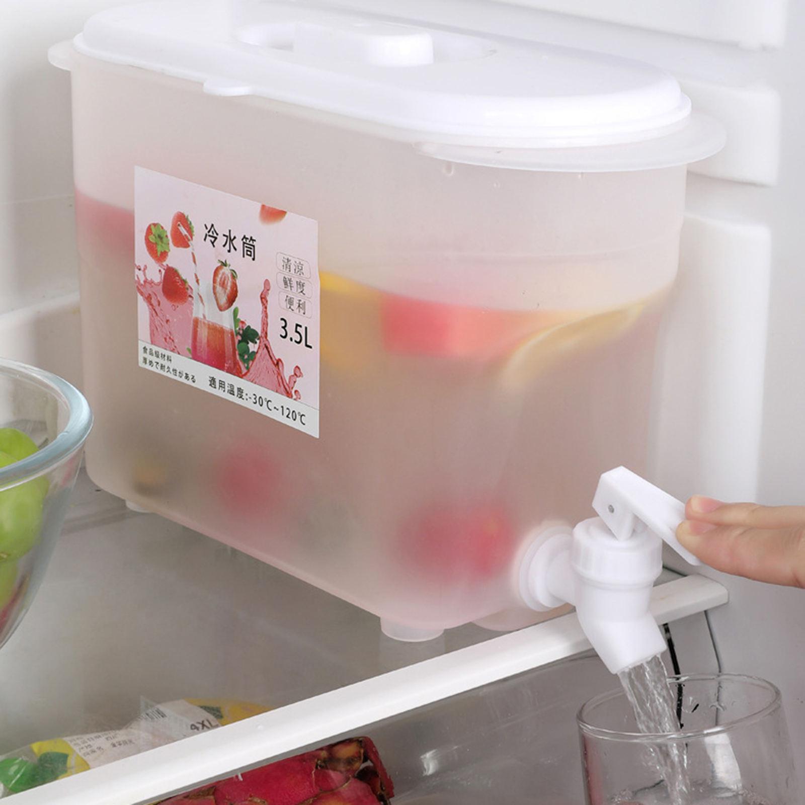 Fridge Water Jug Cold Lemon Juice Pitcher Beverage Drink With Faucet Kitchen