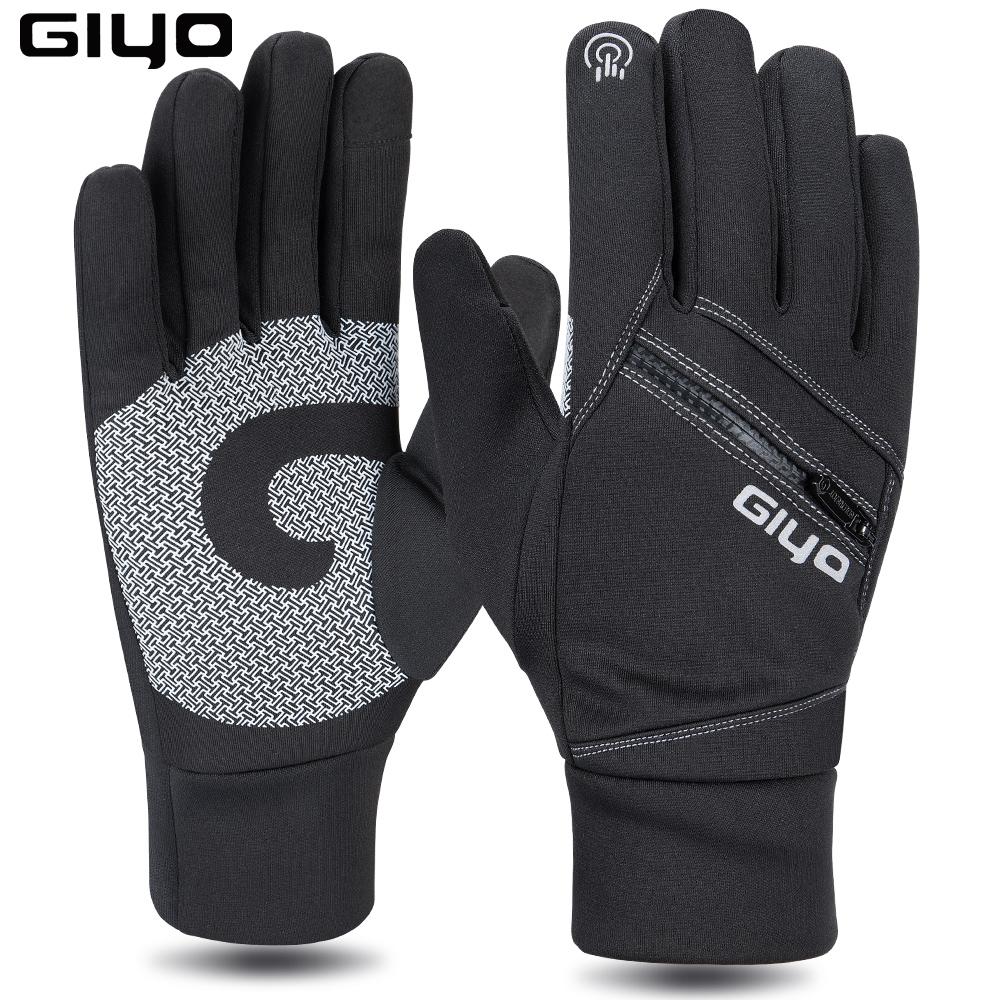 Bơm Giyo Nhiệt Nỉ Mùa Đông Găng Tay Phượt Full Ngón Tay Xe Đạp Thể Thao Ngoài Trời Găng Tay Hở Ngón MTB Xe Đạp Đường Bộ Full Tay Màn Hình Cảm Ứng Găng Tay