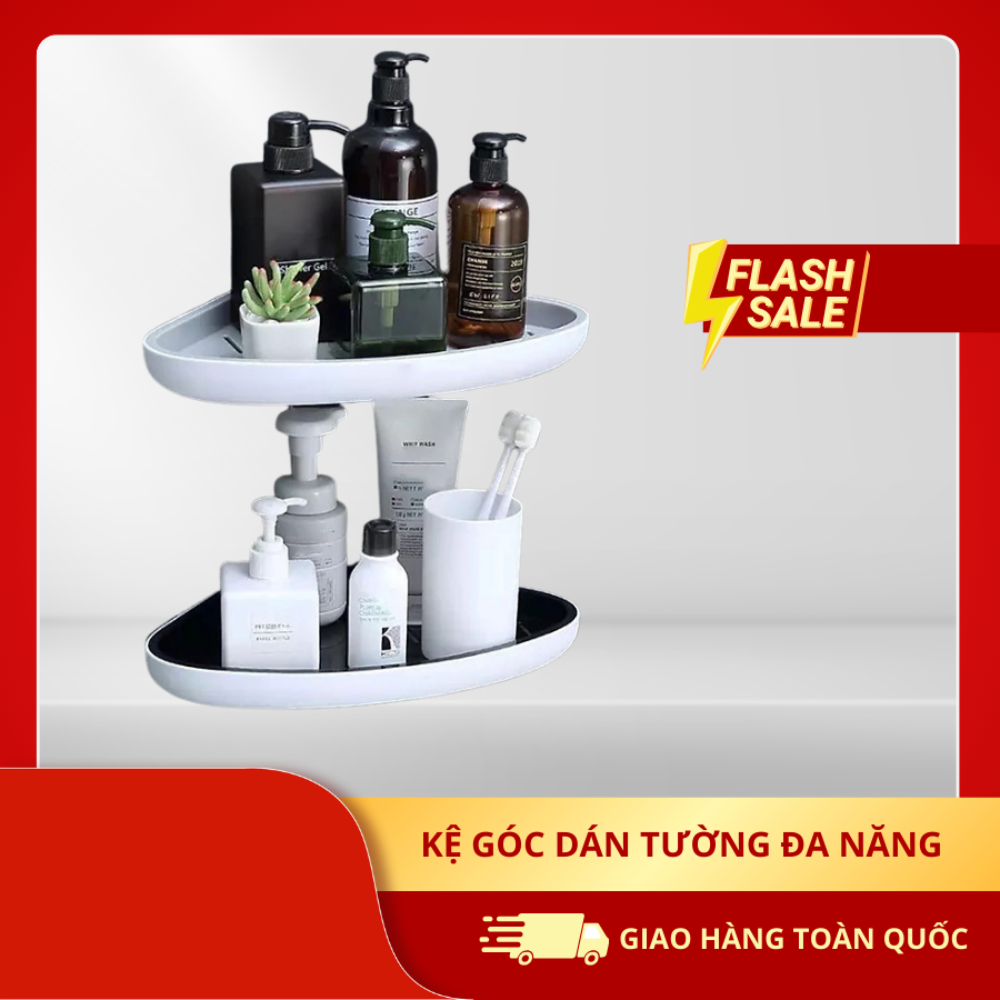 Kệ Góc Dán Tường Đa Năng – Kệ Góc Nhà Tắm – Kệ Góc Đựng Gia Vị – Chất liệu ABS cao cấp, Chống nước, bụi bẩn hiệu quả – Giao màu ngẫu nhiên – HÀNG CHÍNH HÃNG.