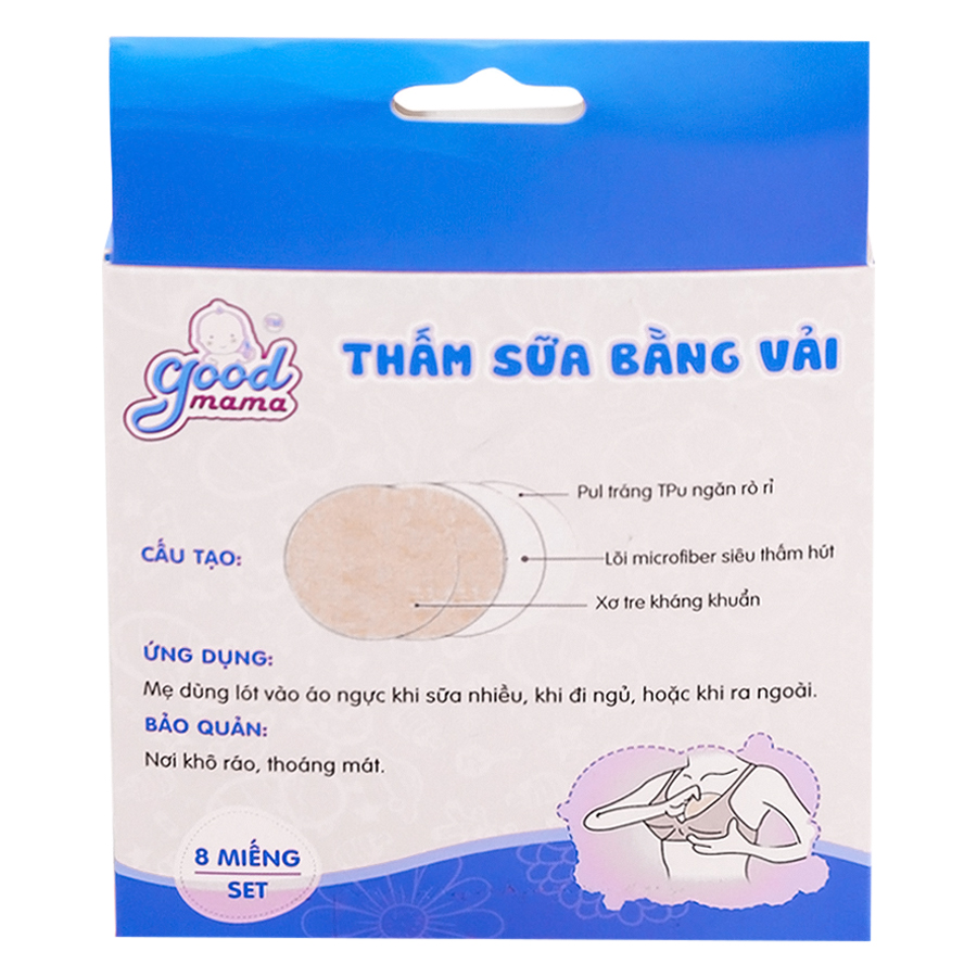 Bộ 2 Hộp Miếng Lót Thấm Sữa Goodmama (8 Miếng / Hộp)