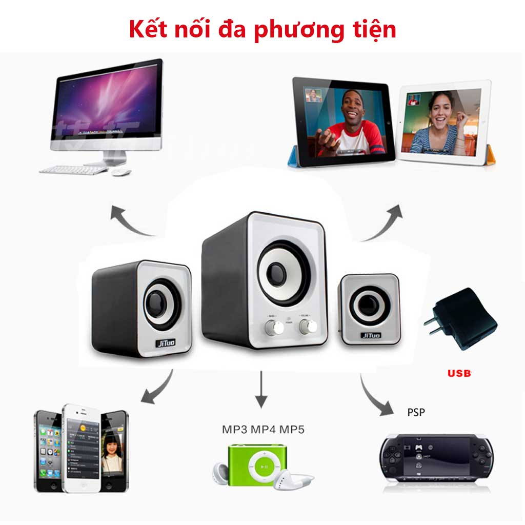 Loa Vi Tính JiTuo 2805 JT 2805 2.1  11W- Hàng nhập khẩu