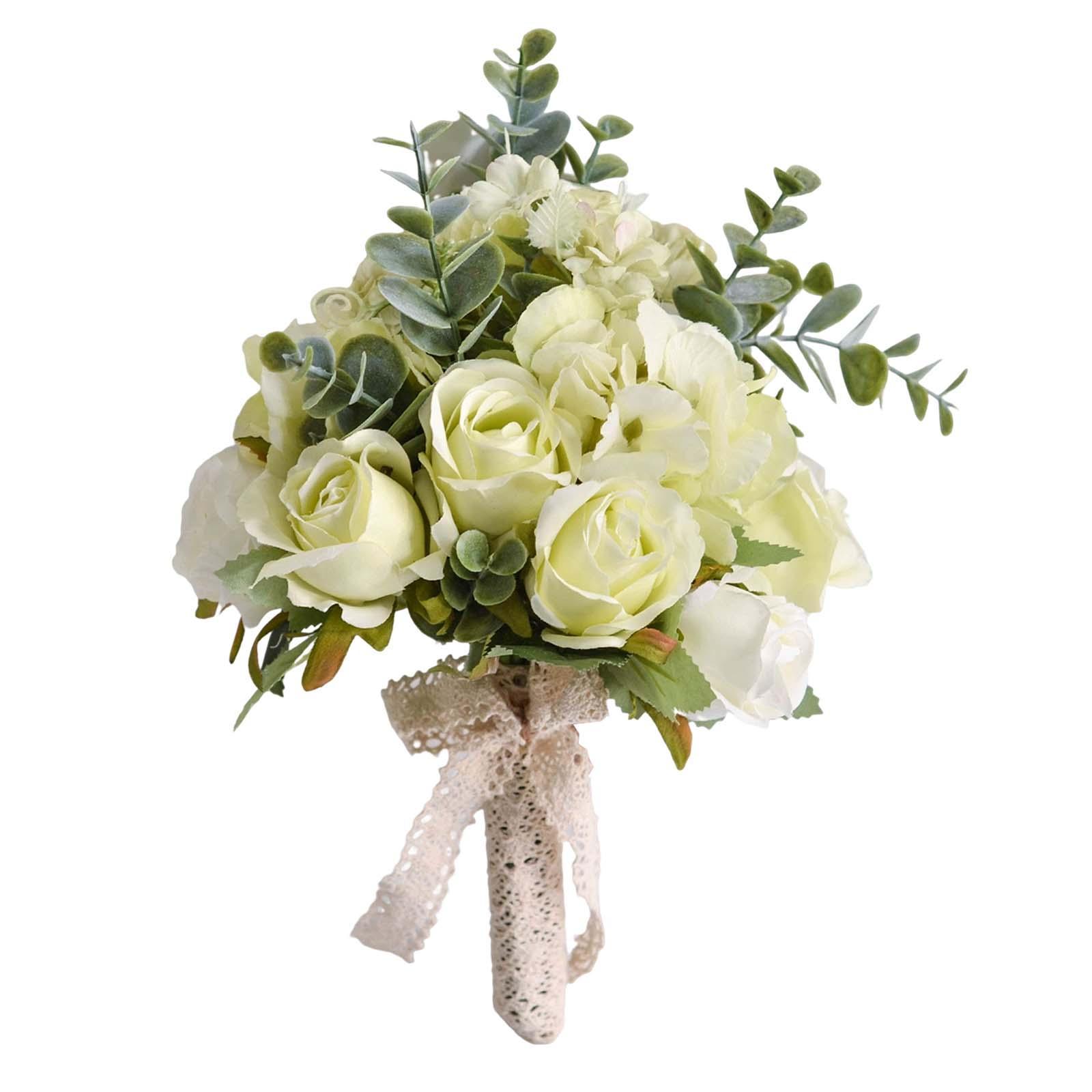 Artificial Flowers Bridal Bouquet Silk Flower Elegant Bouquet Wedding Bouquet Bridesmaid Flower for Wedding Anniversary Supplies Decorations