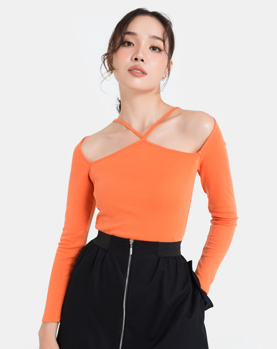 Áo Thun Thời Trang JUNO Dáng Ôm Cut Out Vai JNATH003