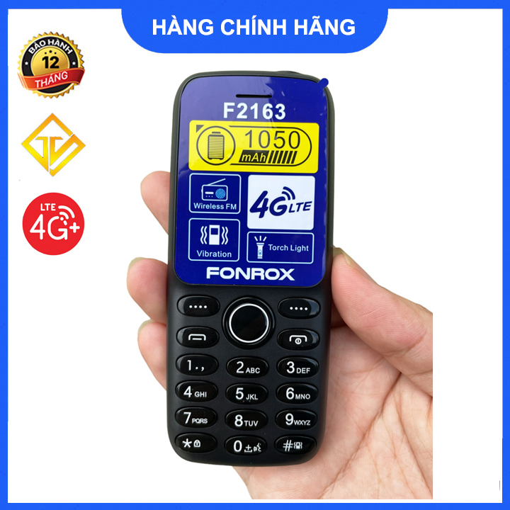 Điện thoại Fonrox F2163 4G , Gọi HD Call , Lướt WEB , 2 sim 2 sóng - Hàng chính hãng