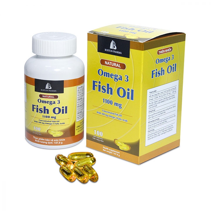 [TPBVSK] Viên uống Omega 3 Fish Oil 1000mg bổ mắt, bổ não (Lọ 100 viên)