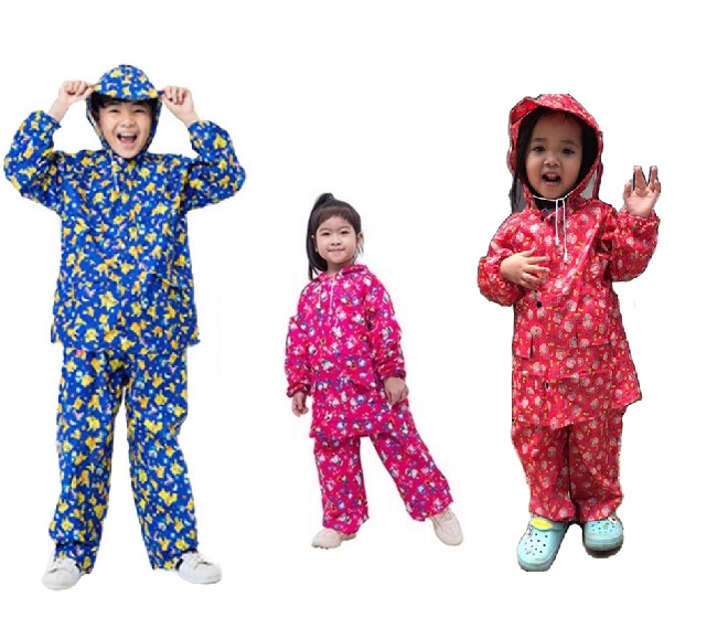 Bộ Quần Áo Mưa Vải Dù Chống Thấm Cho Bé