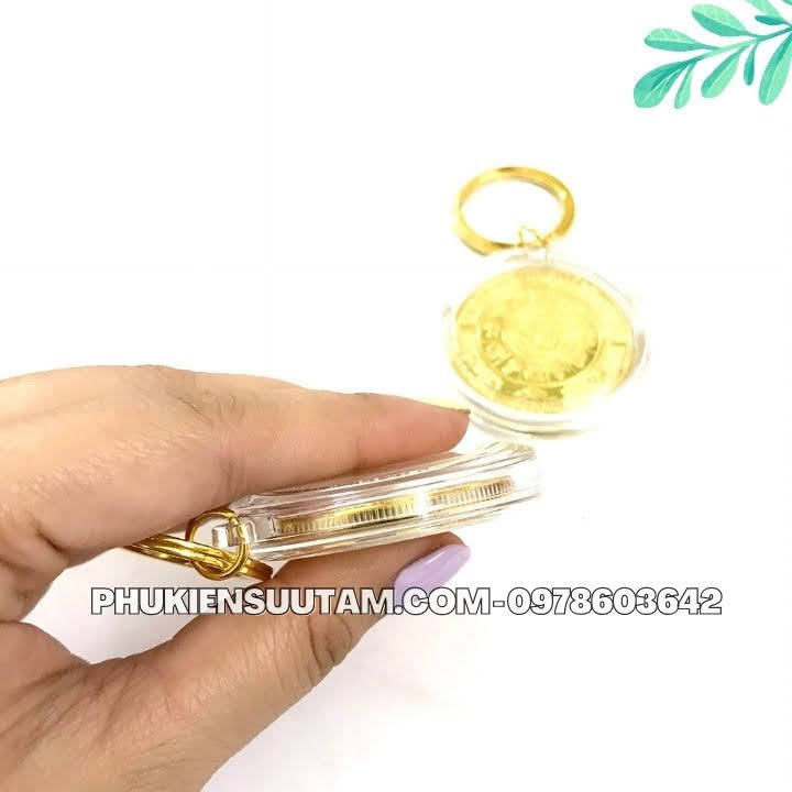 Móc Khóa Xu 12 Con Giáp Tuổi Dần, đường kính: 5cm, màu: vàng - SP005831