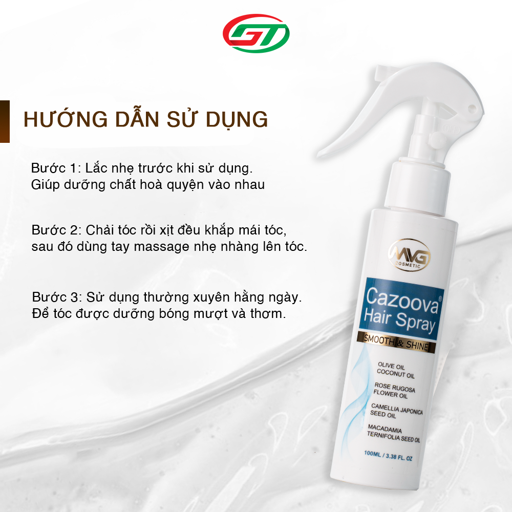 Xịt dưỡng tóc phục hồi hư tổn hương nước hoa Cazoova Hair Spray 100ml